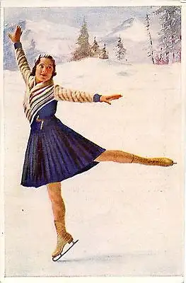 Sonja Henie Ice Skating Card