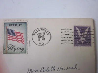 1943 Japanese Wartime Patriotic Postcard